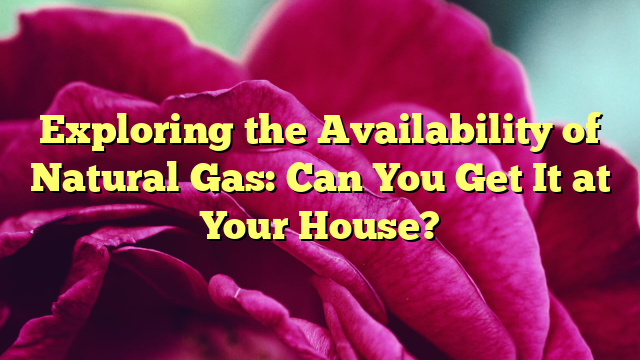 Exploring the Availability of Natural Gas: Can You Get It at Your House?