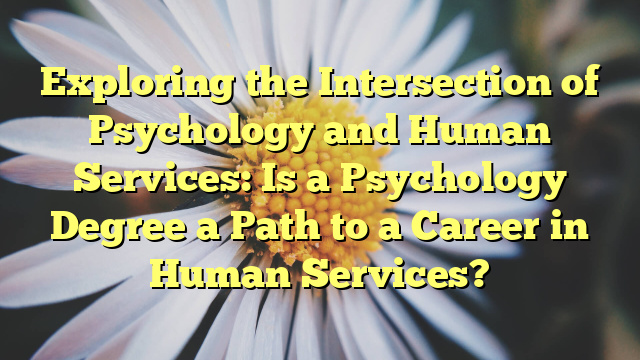 Exploring the Intersection of Psychology and Human Services: Is a Psychology Degree a Path to a Career in Human Services?