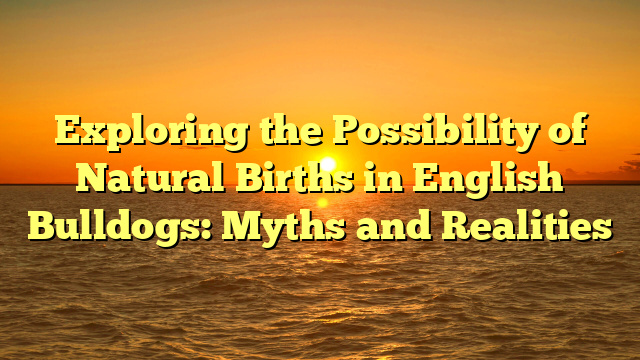 Exploring the Possibility of Natural Births in English Bulldogs: Myths and Realities