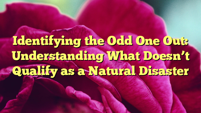 Identifying the Odd One Out: Understanding What Doesn’t Qualify as a Natural Disaster