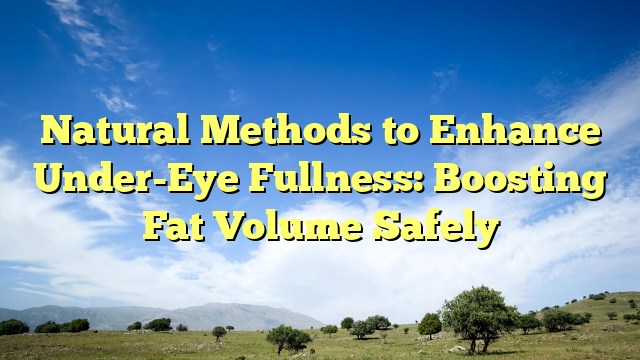 Natural Methods to Enhance Under-Eye Fullness: Boosting Fat Volume Safely