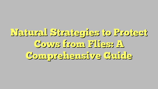 Natural Strategies to Protect Cows from Flies: A Comprehensive Guide