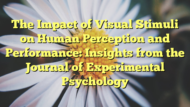 The Impact of Visual Stimuli on Human Perception and Performance: Insights from the Journal of Experimental Psychology