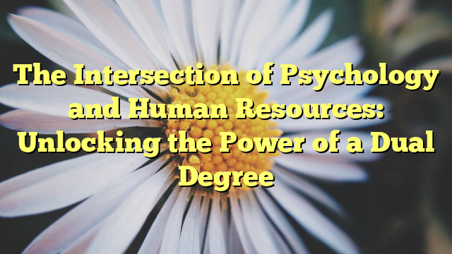 The Intersection of Psychology and Human Resources: Unlocking the Power of a Dual Degree