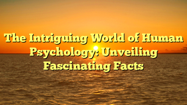 The Intriguing World of Human Psychology: Unveiling Fascinating Facts
