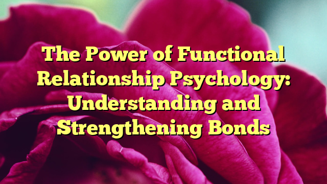 The Power of Functional Relationship Psychology: Understanding and Strengthening Bonds