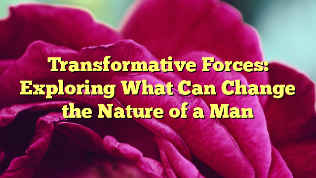 Transformative Forces: Exploring What Can Change the Nature of a Man