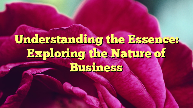 Understanding the Essence: Exploring the Nature of Business