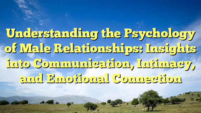 Understanding the Psychology of Male Relationships: Insights into Communication, Intimacy, and Emotional Connection
