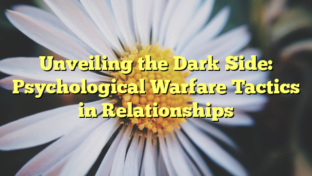 Unveiling the Dark Side: Psychological Warfare Tactics in Relationships