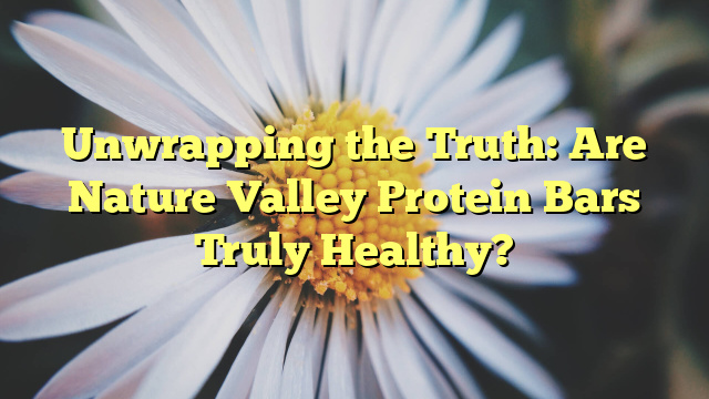 Unwrapping the Truth: Are Nature Valley Protein Bars Truly Healthy?
